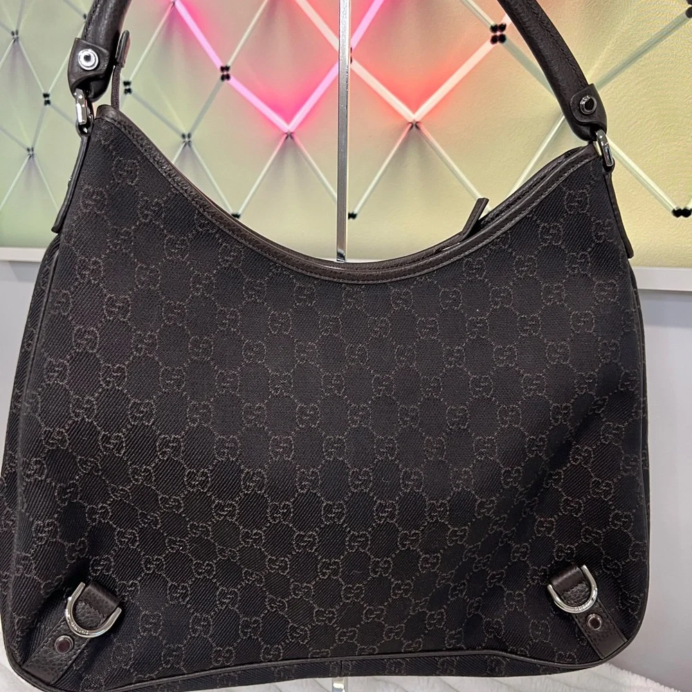 💯 Authentic Gucci Abbey GG Denim Hobo Bag-Pristine condition! - Picture 3 of 6